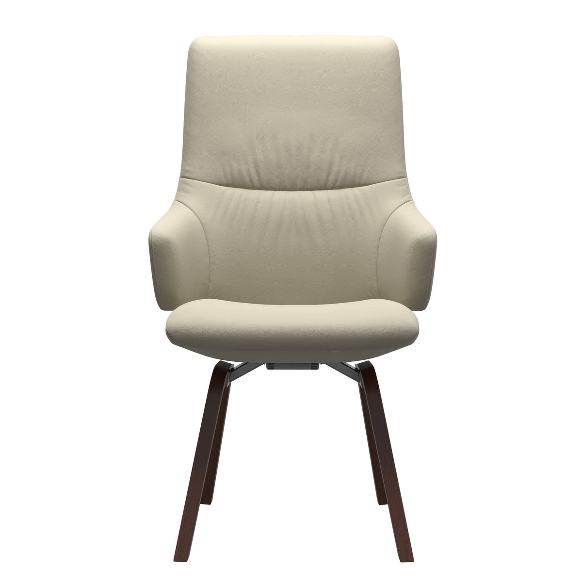 Mint High Back Dining Chair - Paloma Light Grey - Walnut Wood - Armchair