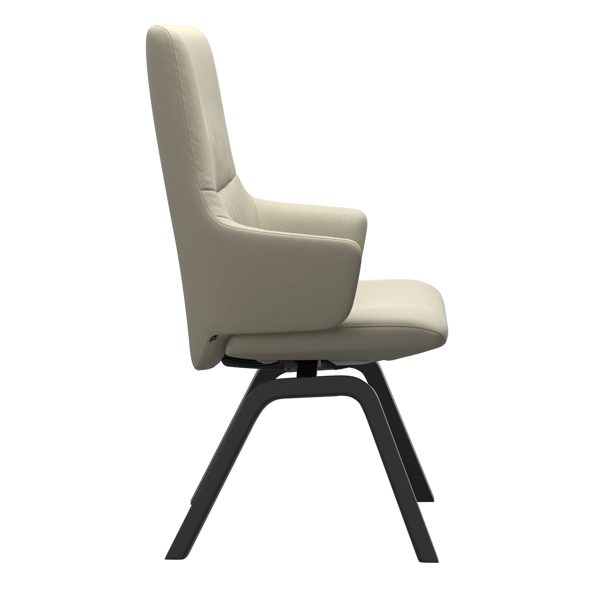 Mint High Back Dining Chair - Paloma Light Grey - Black Wood - Armchair