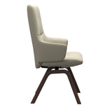 Mint High Back Dining Chair - Paloma Light Grey - Brown Wood - Armchair