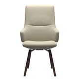 Mint High Back Dining Chair - Paloma Light Grey - Brown Wood - Armchair