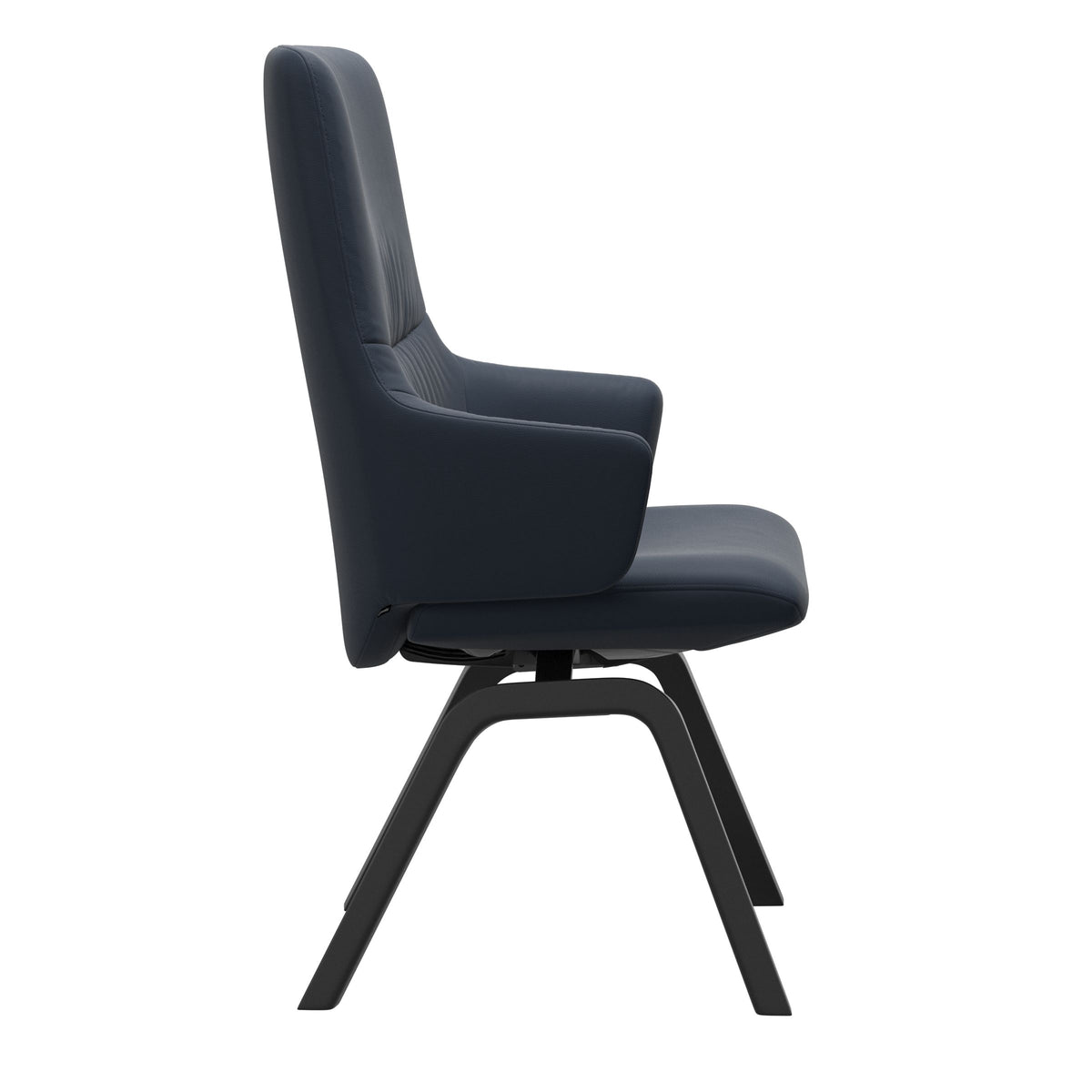 Mint High Back Dining Chair - Paloma Oxford Blue - Black Wood - Armchair