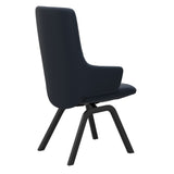 Mint High Back Dining Chair - Paloma Oxford Blue - Black Wood - Armchair