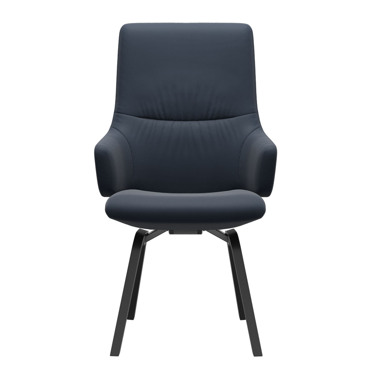 Mint High Back Dining Chair - Paloma Oxford Blue - Black Wood - Armchair