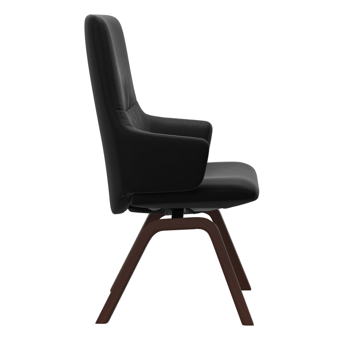Mint High Back Dining Chair - Paloma Black - Walnut Wood - Armchair