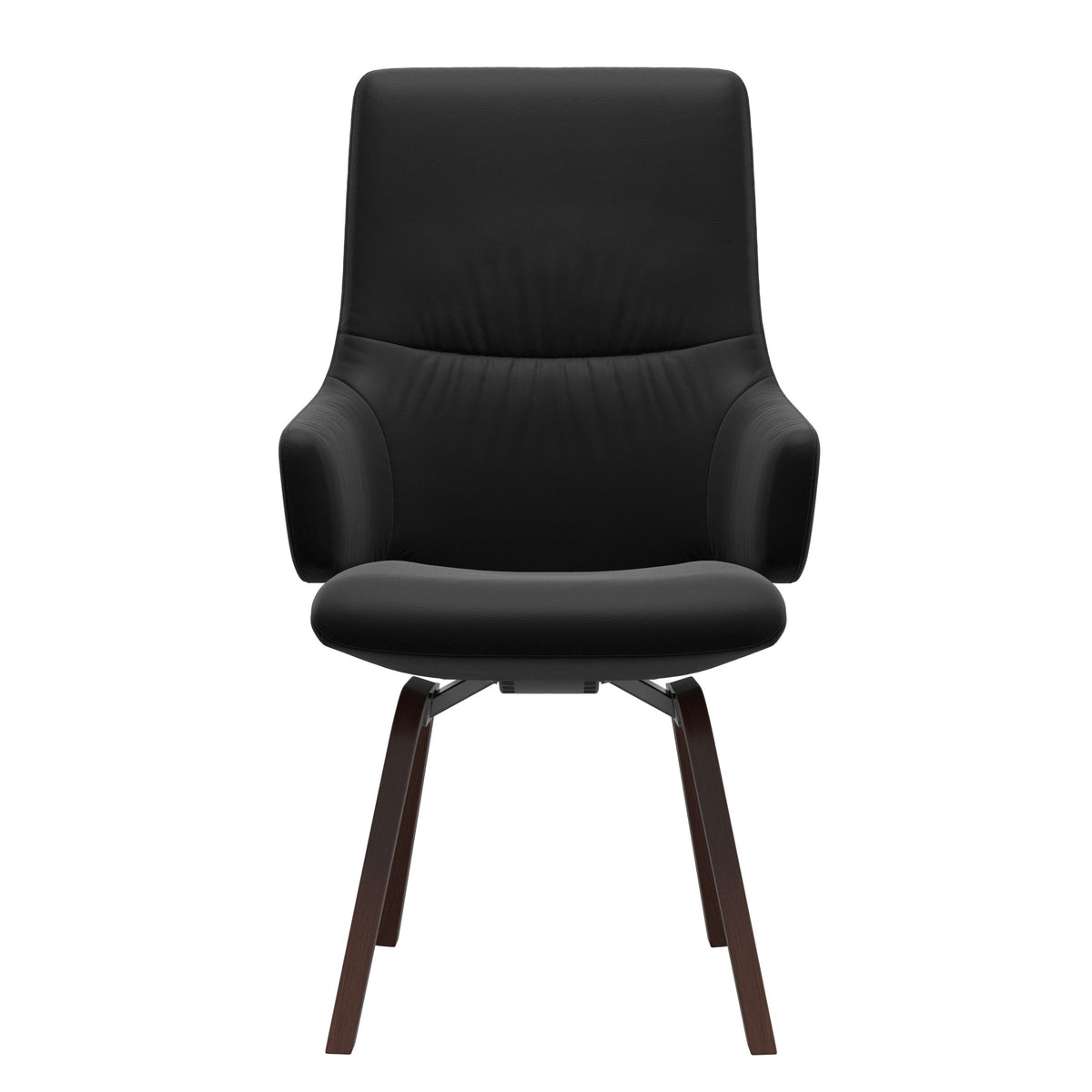 Mint High Back Dining Chair - Paloma Black - Walnut Wood - Armchair