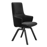 Mint High Back Dining Chair - Paloma Black - Black Wood - Armchair