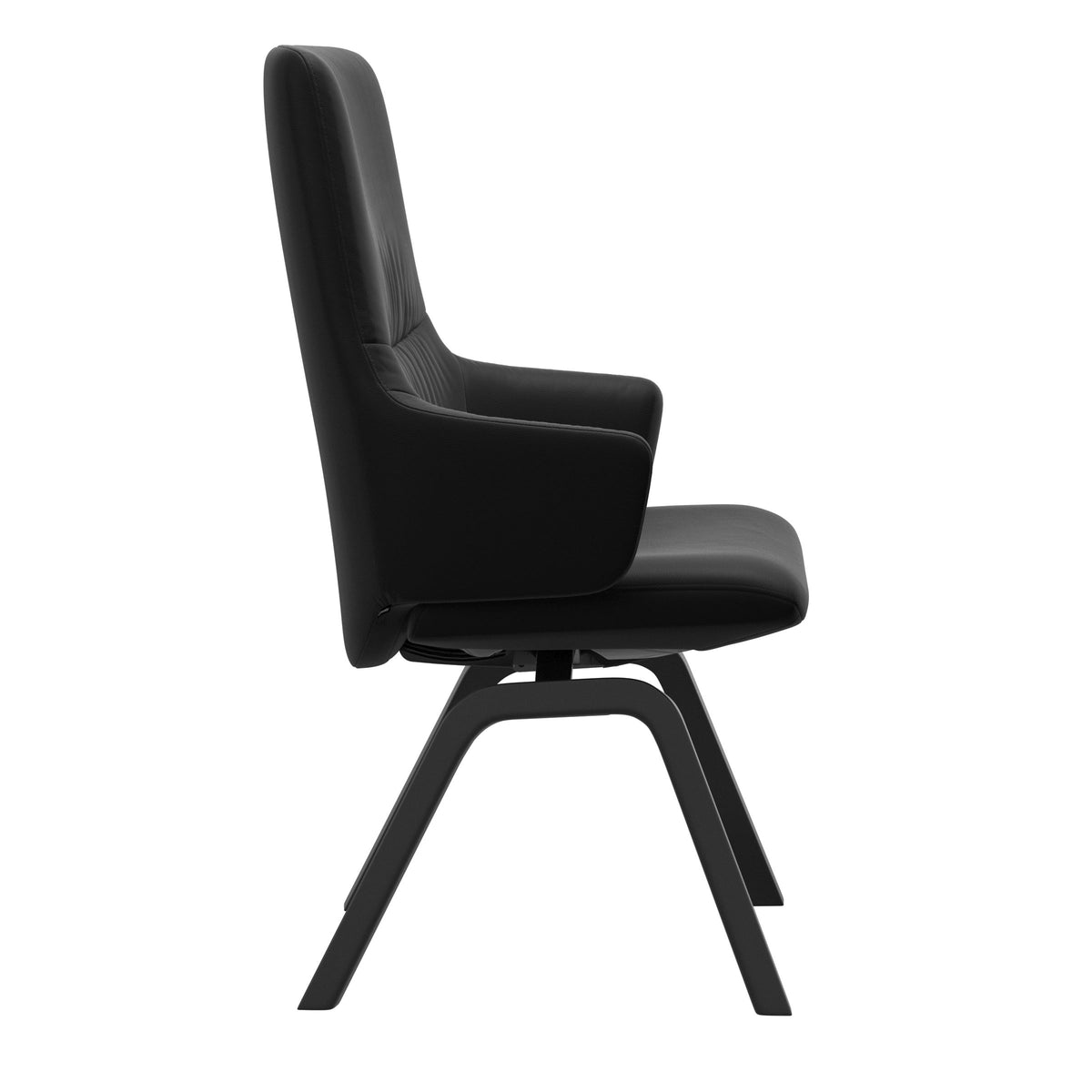 Mint High Back Dining Chair - Paloma Black - Black Wood - Armchair