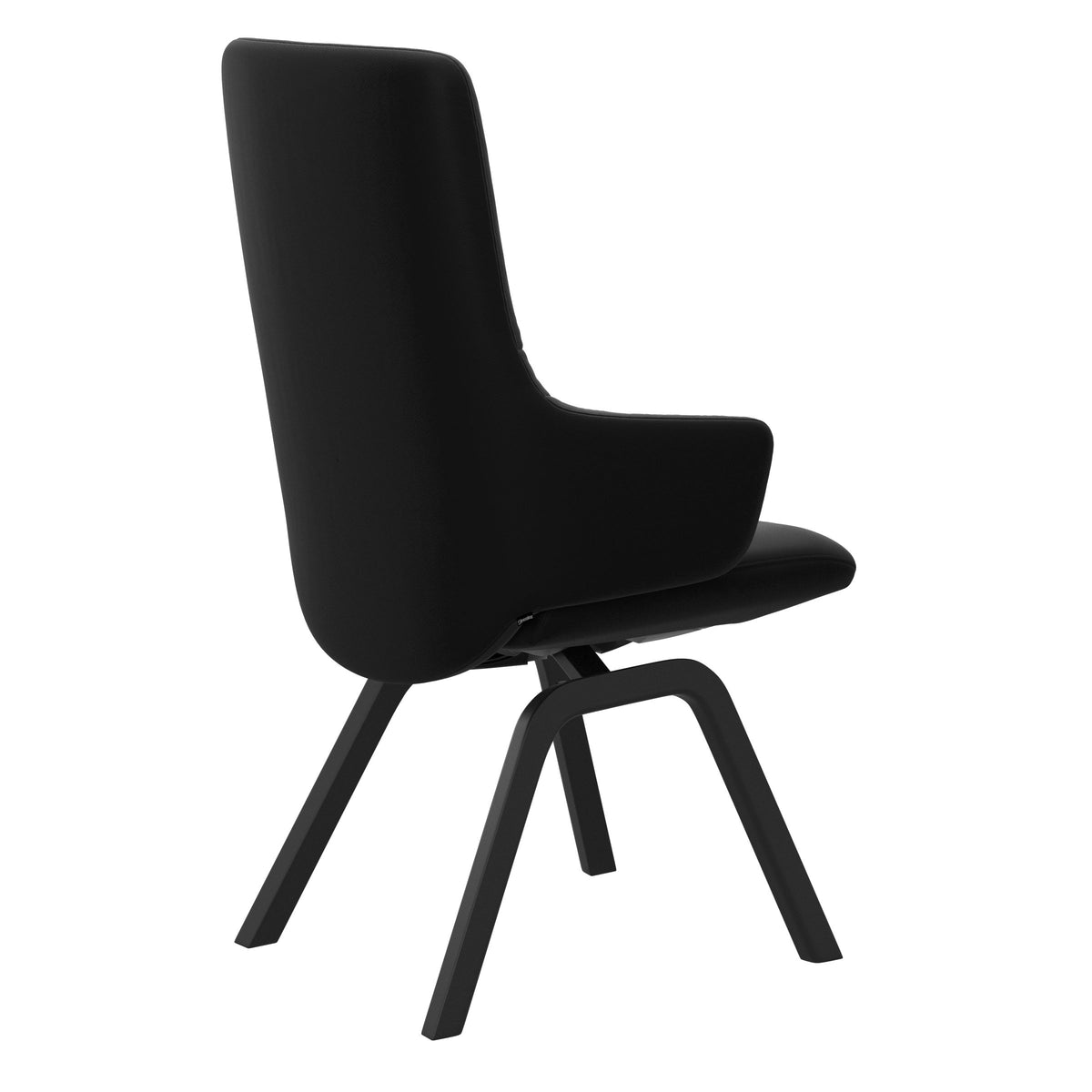 Mint High Back Dining Chair - Paloma Black - Black Wood - Armchair