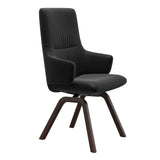 Mint High Back Dining Chair - Paloma Black - Brown Wood - Armchair
