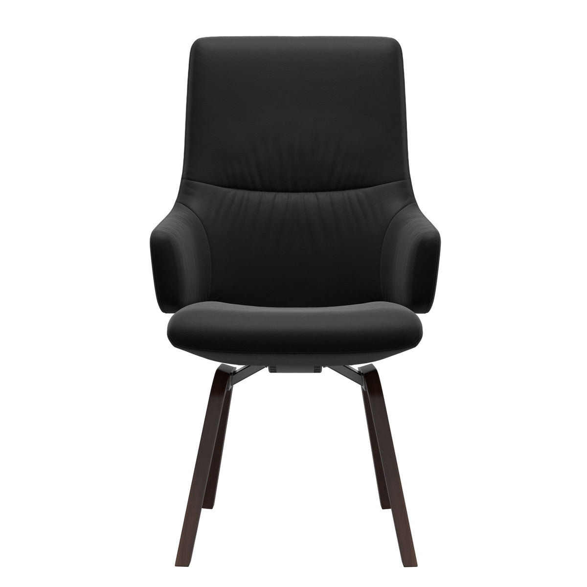 Mint High Back Dining Chair - Paloma Black - Brown Wood - Armchair