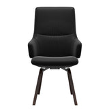 Mint High Back Dining Chair - Paloma Black - Brown Wood - Armchair