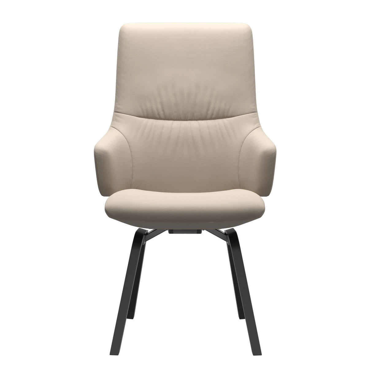 Mint High Back Dining Chair - Paloma Fog - Black Wood - Armchair