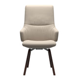 Mint High Back Dining Chair - Paloma Fog - Brown Wood - Armchair