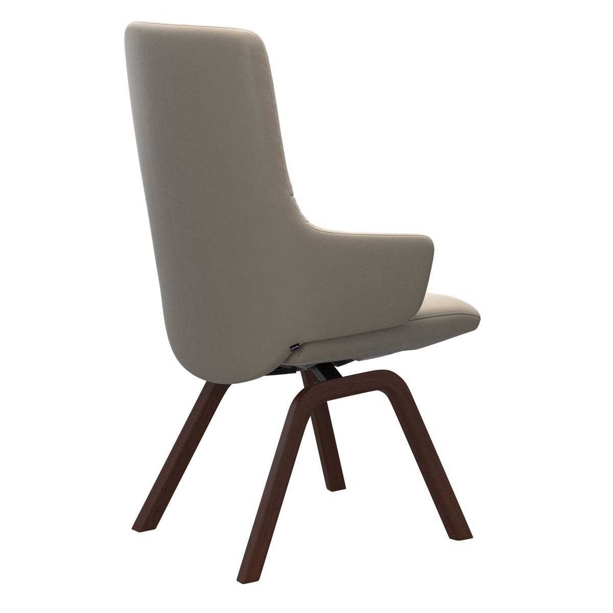 Mint High Back Dining Chair - Paloma Mushroom - Walnut Wood - Armchair