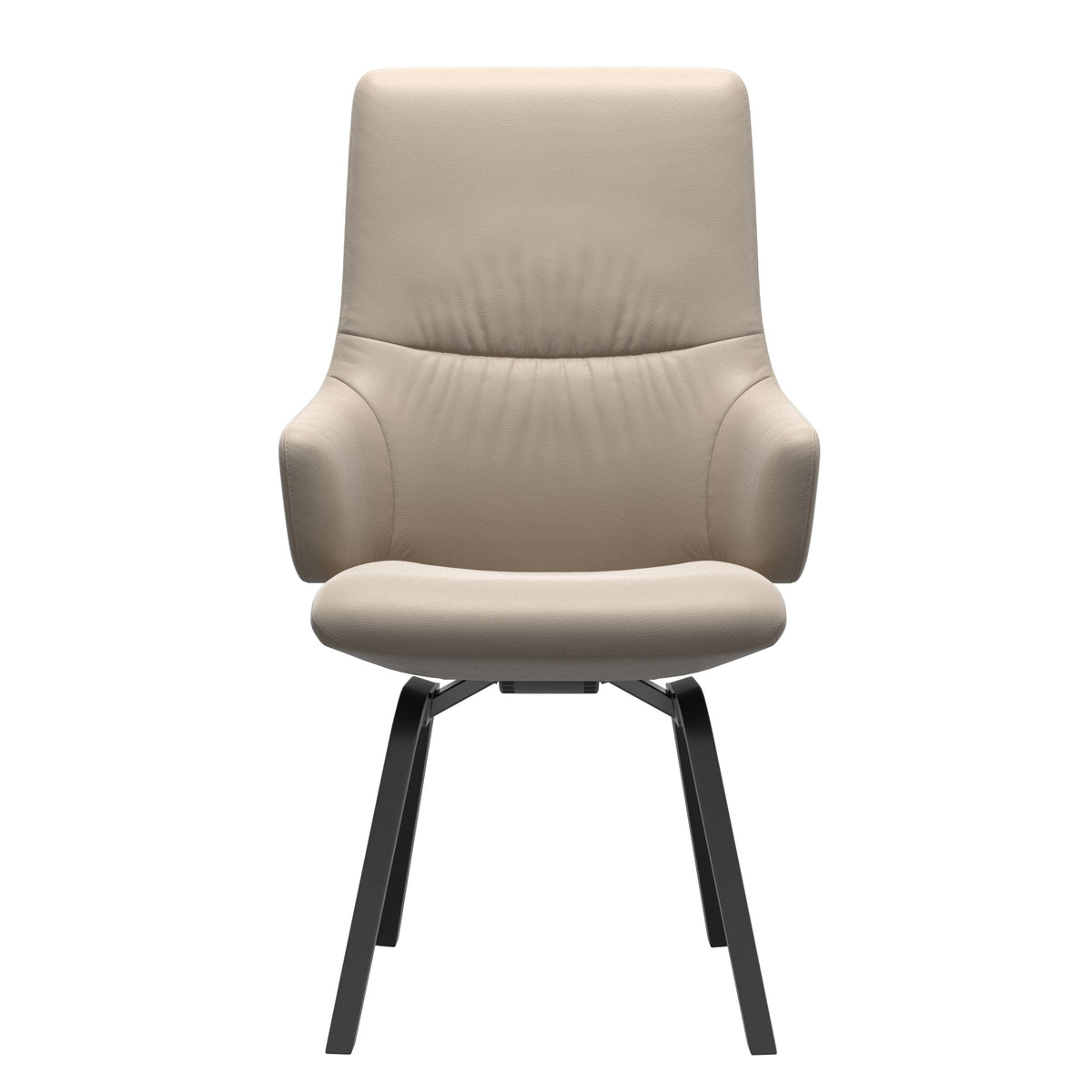 Mint High Back Dining Chair - Paloma Mushroom - Black Wood - Armchair