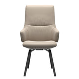 Mint High Back Dining Chair - Paloma Mushroom - Black Wood - Armchair