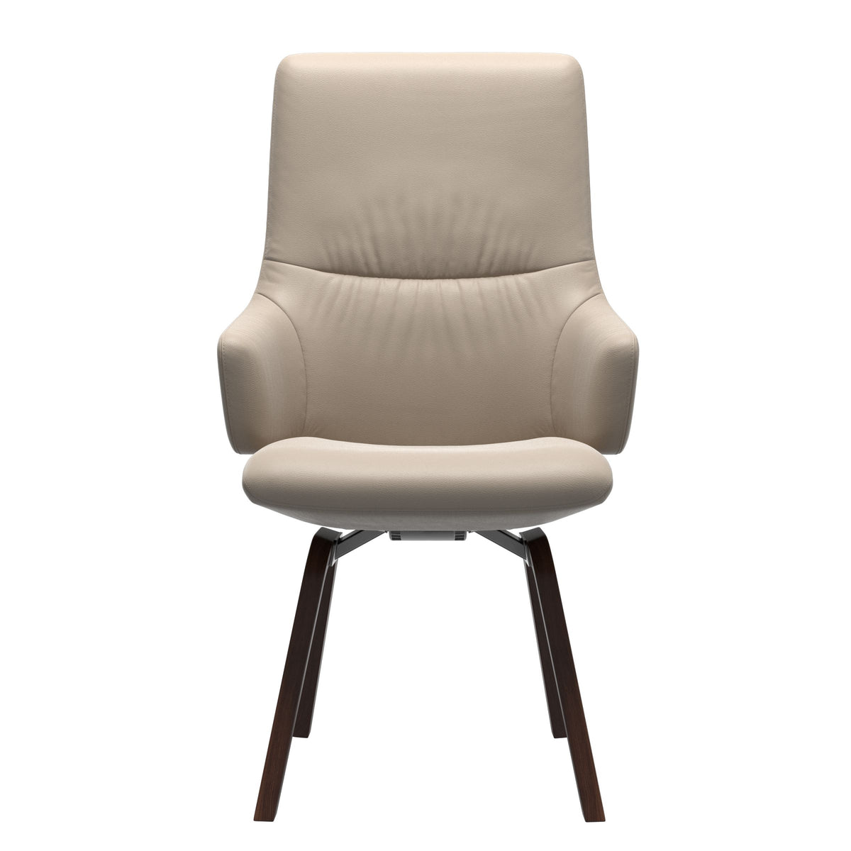 Mint High Back Dining Chair - Paloma Mushroom - Brown Wood - Armchair