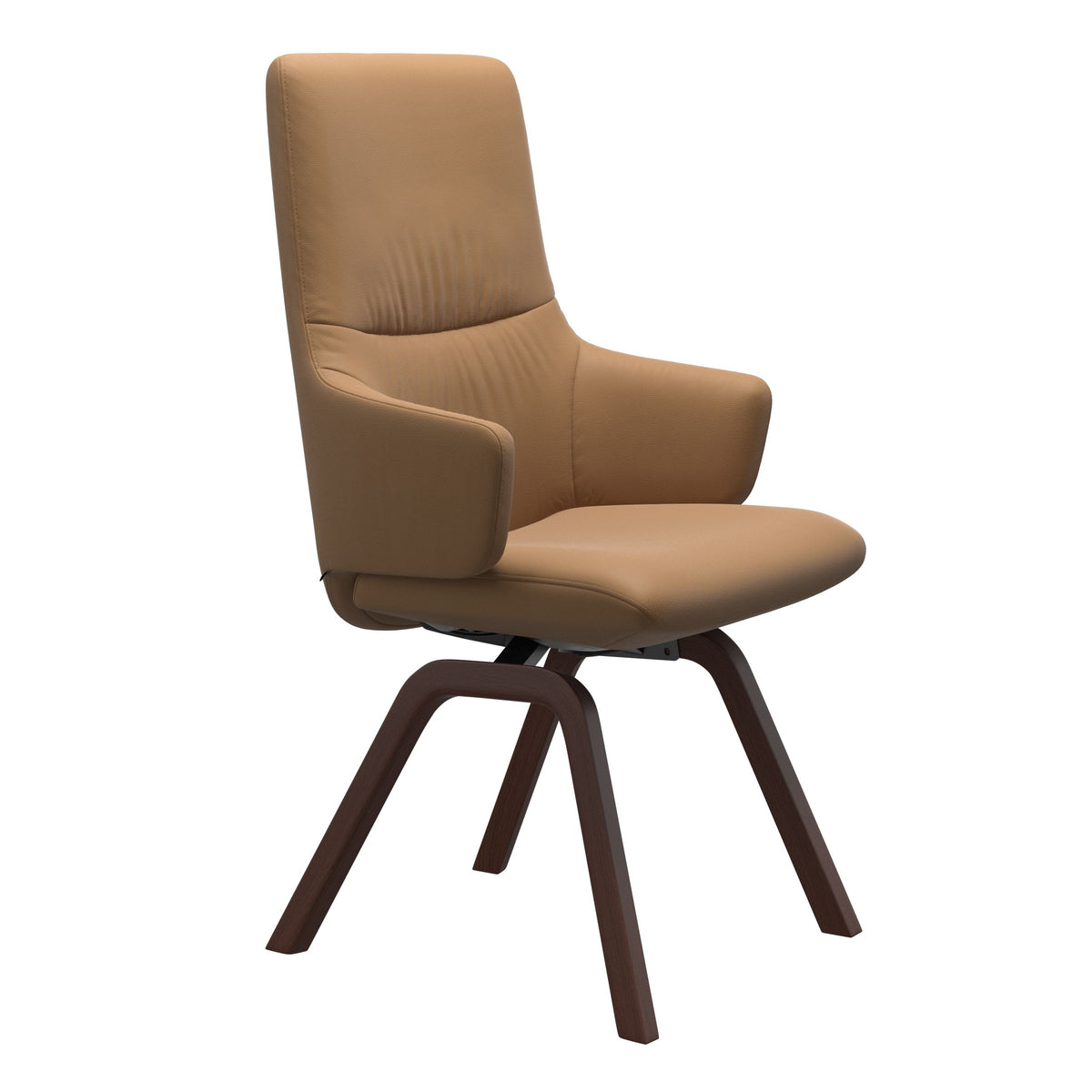 Mint High Back Dining Chair - Paloma Taupe - Walnut Wood - Armchair