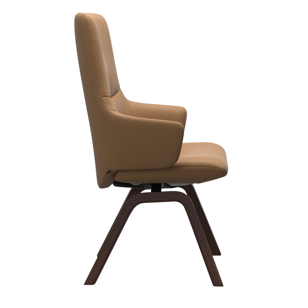 Mint High Back Dining Chair - Paloma Taupe - Brown Wood - Armchair