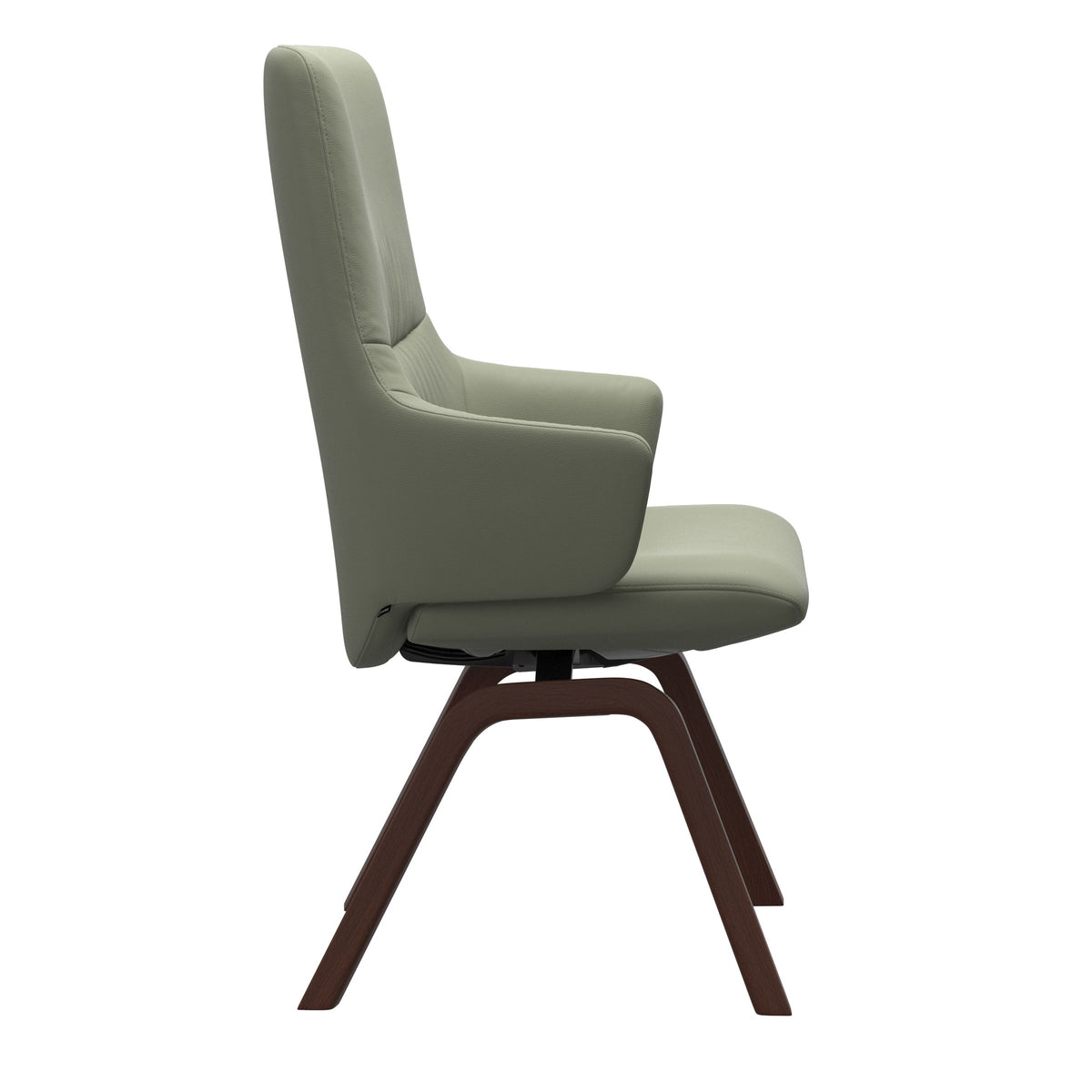 Mint High Back Dining Chair - Paloma Shadow Green - Walnut Wood - Armchair