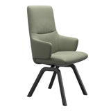 Mint High Back Dining Chair - Paloma Shadow Green - Black Wood - Armchair