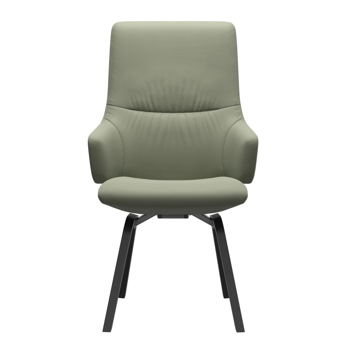 Mint High Back Dining Chair - Paloma Shadow Green - Black Wood - Armchair