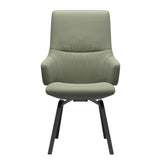 Mint High Back Dining Chair - Paloma Shadow Green - Black Wood - Armchair