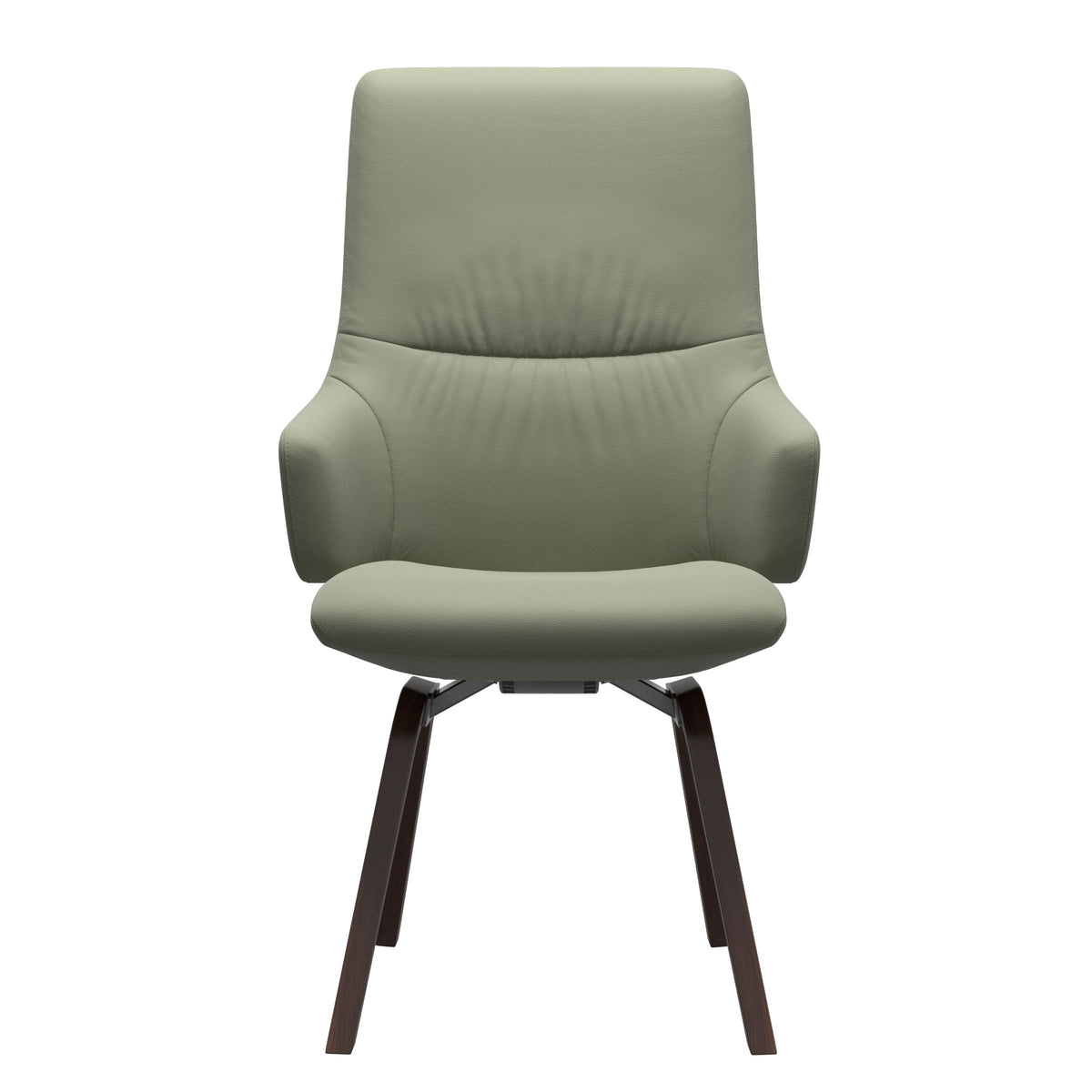 Mint High Back Dining Chair - Paloma Shadow Green - Brown Wood - Armchair