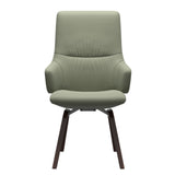 Mint High Back Dining Chair - Paloma Shadow Green - Brown Wood - Armchair