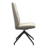 Mint High Back Dining Chair - Paloma Light Grey - Matte Black Swivel Base - Armless