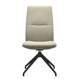 Mint High Back Dining Chair - Paloma Light Grey - Matte Black Swivel Base - Armless