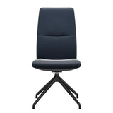 Mint High Back Dining Chair - Paloma Oxford Blue - Matte Black Swivel Base - Armless
