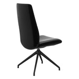 Mint High Back Dining Chair - Paloma Black - Matte Black Swivel Base - Armless