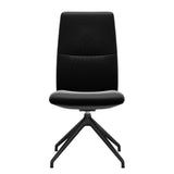 Mint High Back Dining Chair - Paloma Black - Matte Black Swivel Base - Armless