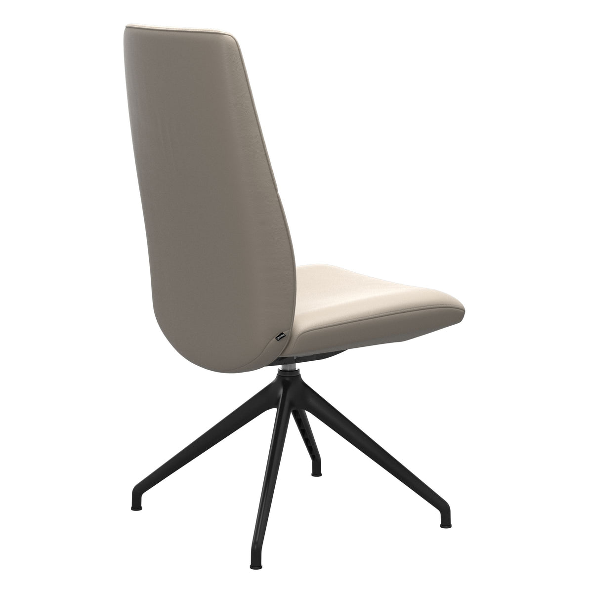 Mint High Back Dining Chair - Paloma Fog - Matte Black Swivel Base - Armless