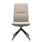 Mint High Back Dining Chair - Paloma Fog - Matte Black Swivel Base - Armless