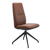 Mint High Back Dining Chair - Paloma New Cognac - Matte Black Swivel Base - Armless