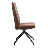 Mint High Back Dining Chair - Paloma New Cognac - Matte Black Swivel Base - Armless