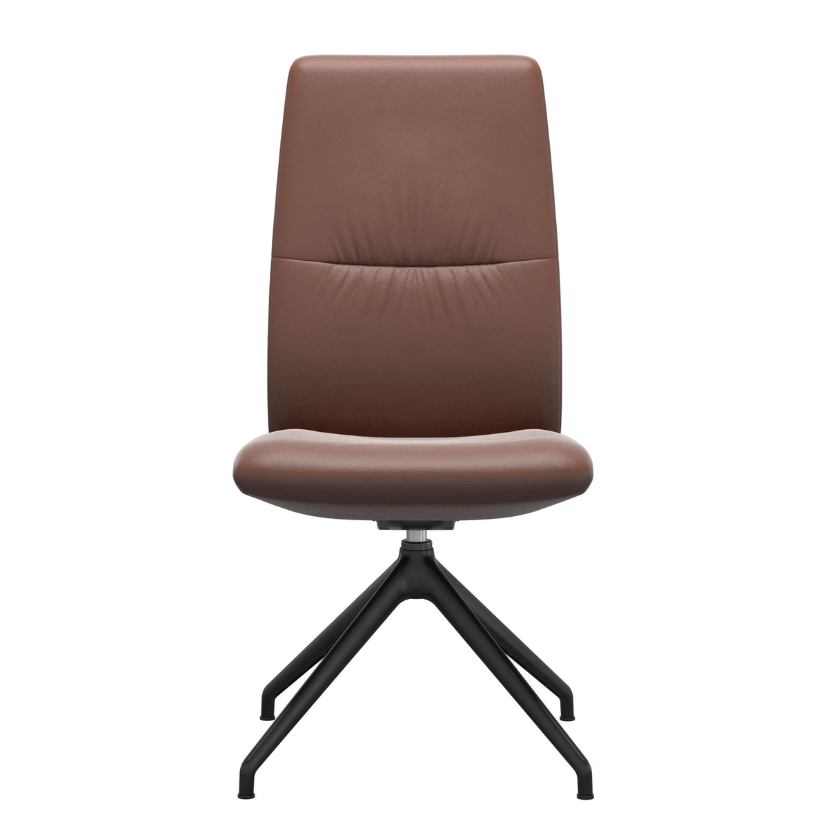 Mint High Back Dining Chair - Paloma Copper - Matte Black Swivel Base - Armless