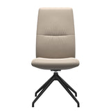 Mint High Back Dining Chair - Paloma Mushroom - Matte Black Swivel Base - Armless