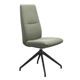 Mint High Back Dining Chair - Paloma Shadow Green - Matte Black Swivel Base - Armless