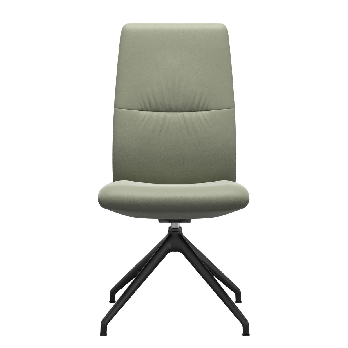 Mint High Back Dining Chair - Paloma Shadow Green - Matte Black Swivel Base - Armless