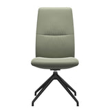 Mint High Back Dining Chair - Paloma Shadow Green - Matte Black Swivel Base - Armless
