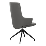 Mint High Back Dining Chair - Paloma Silver Grey - Matte Black Swivel Base - Armchair