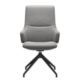 Mint High Back Dining Chair - Paloma Silver Grey - Matte Black Swivel Base - Armchair