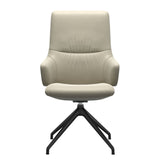 Mint High Back Dining Chair - Paloma Light Grey - Matte Black Swivel Base - Armchair