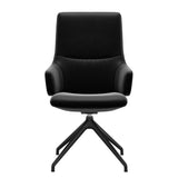 Mint High Back Dining Chair - Paloma Black - Matte Black Swivel Base - Armchair