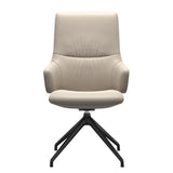 Mint High Back Dining Chair - Paloma Fog - Matte Black Swivel Base - Armchair