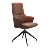 Mint High Back Dining Chair - Paloma New Cognac - Matte Black Swivel Base - Armchair