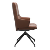 Mint High Back Dining Chair - Paloma New Cognac - Matte Black Swivel Base - Armchair